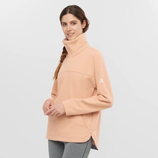 Coral Salomon Essential Cosy Fleece Women's Sweatshirt | IE GZ5192